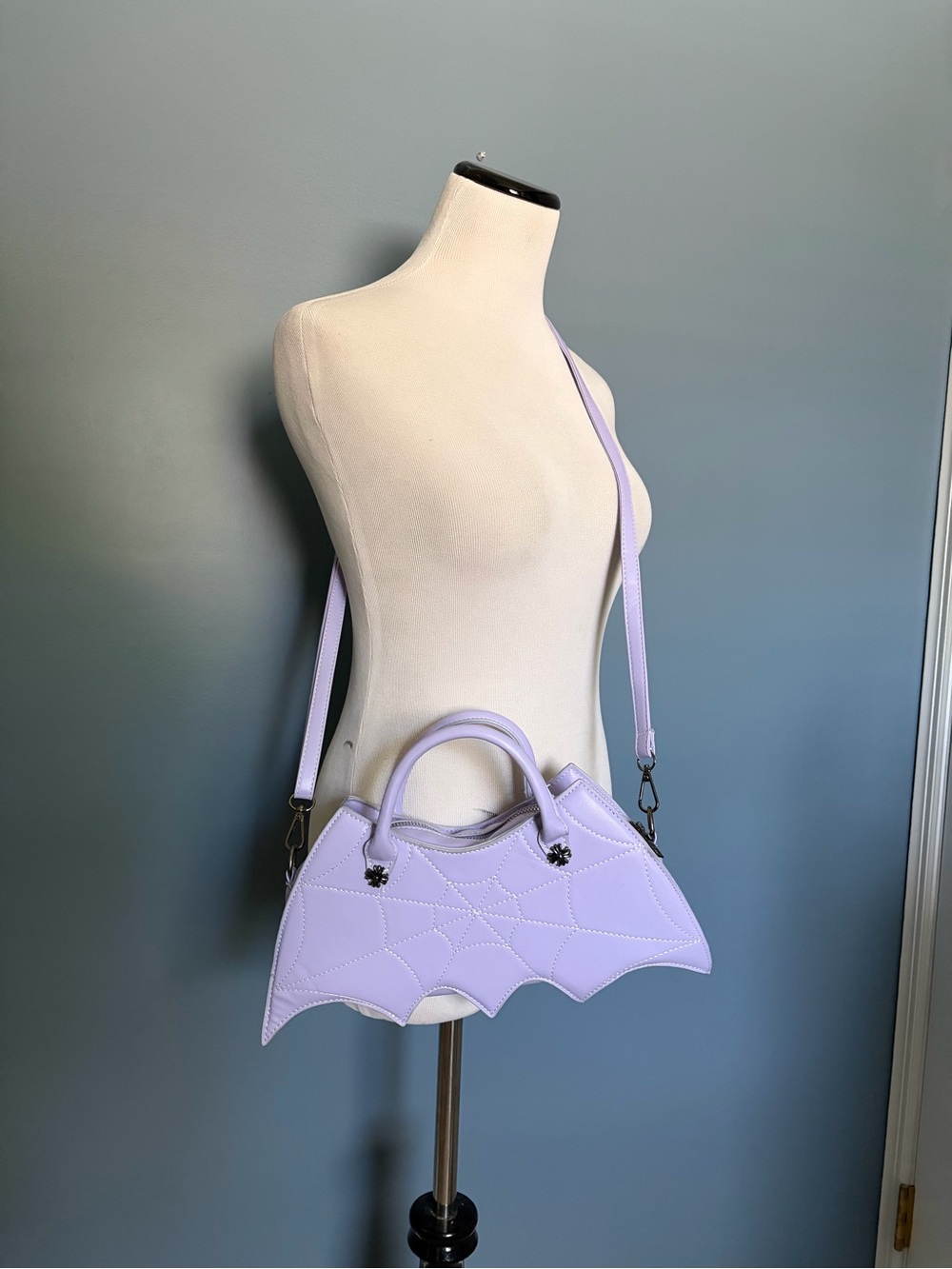 Lavender Bat Wing Shoulder Crossbody Bag